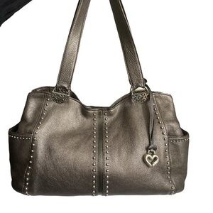 Brighton pretty tough studded silvery bronze leather bag